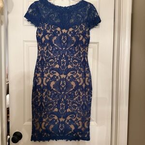 Tadashi Shoji Royal Blue Lace Midi Dress